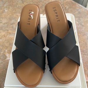 Esport wedges worn once with rubber sole